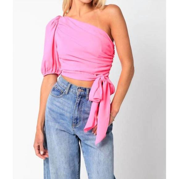 Olivaceous Pink Retro Collard Top